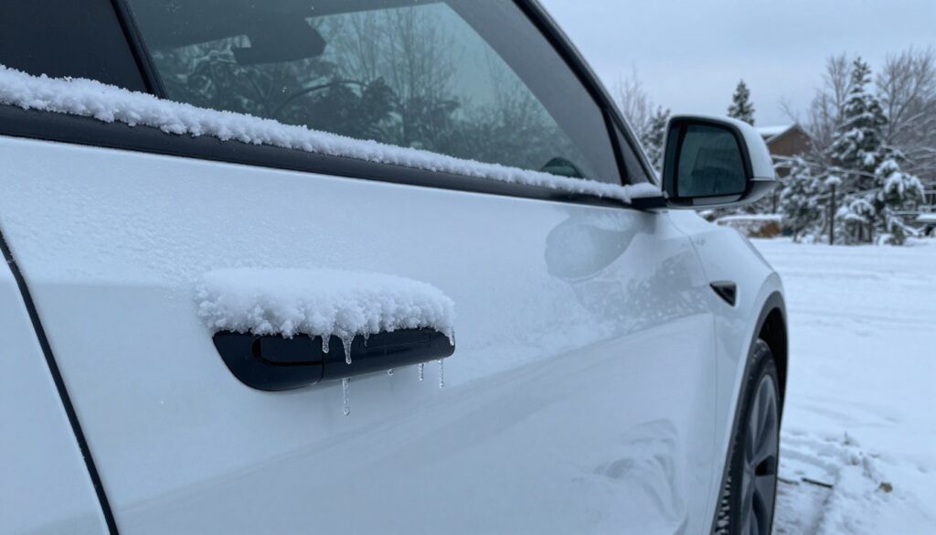 cold weather Tesla door handle issues cold weather Tesla door handle issues